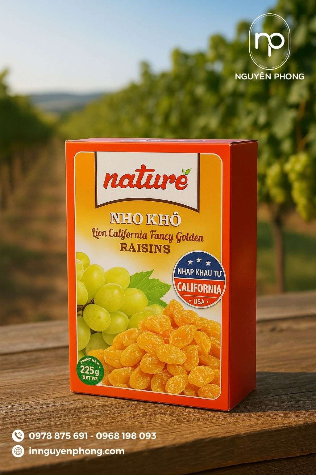 Mẫu hộp giấy đựng nho khô